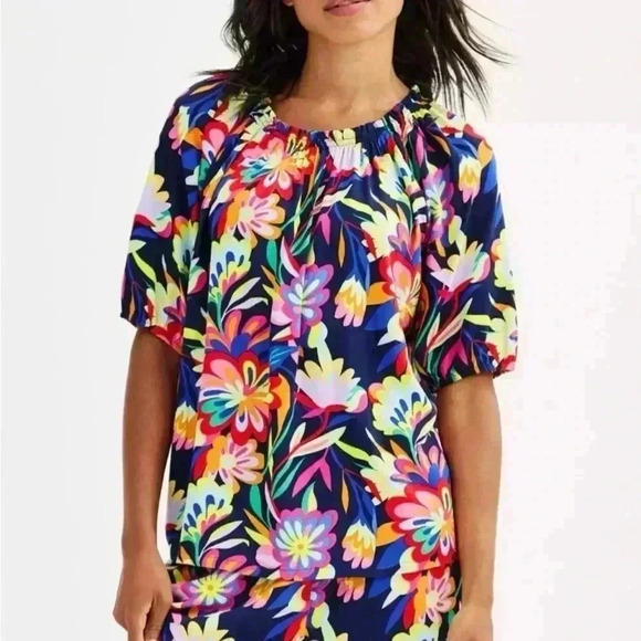 sonoma community Tops - Sonoma Community™  NWT 2XL Bright Tropical Multicolored Woven Top& Pants